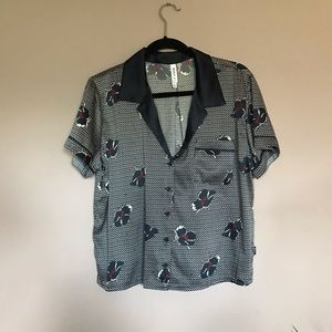 Printed silky blouse